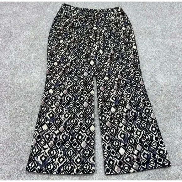 Free People Pants Size 4 Black Brown Gold Women's Straight Leg NWT Cropped - Picture 12 of 13